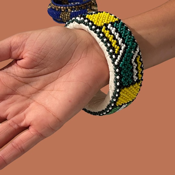 South African Ndebele Beaded Cuff Bangle Bracelet - Picture 7 of 7